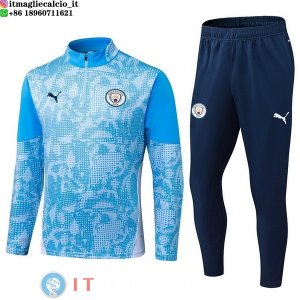Felpa Da Allenamento Set Completo Manchester city 25-26 Blu Grigio