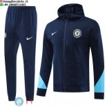Giacca Felpa Cappuccio Set Completo Chelsea 25-26 Blu Navy Giacca Felpa Cappuccio Set Completo Chelsea 25-26 Blu Navy