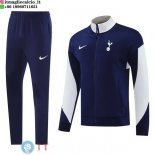 Giacca Lunga Zip Set Completo Tottenham Hotspur 25-26 Blu Bianco Giacca Lunga Zip Set Completo Tottenham Hotspur 25-26 Blu Bianco
