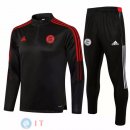 Giacca Set Completo Bayern Monaco 21-22 Nero Rosso Bianco