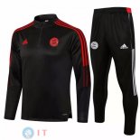 Giacca Set Completo Bayern Monaco 21-22 Nero Rosso Bianco