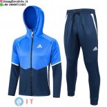 Giacca Felpa Cappuccio Set Completo Adidas 2023 Blu