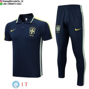 POLO Maglia Set Completo Brasile 2023/2024 Blu Navy Verde