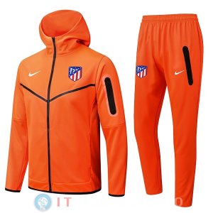 Felpa Cappuccio Set Completo Atletico Madrid 22-23 Arancione