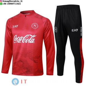 Felpa Da Allenamento Bambino Set Completo Napoli 24-25 Rosso I Nero