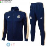 Giacca Full Zip e Pantaloni Allenamento Bambino Real Madrid 26-27 Blu Navy Giallo