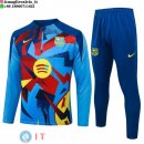 Tuta da Allenamento Bambino Barcellona Mezza Cerniera 25-26 Blu Rosso Giallo
