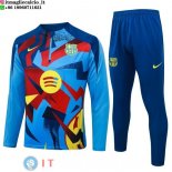 Tuta da Allenamento Bambino Barcellona Mezza Cerniera 25-26 Blu Rosso Giallo