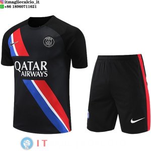 Formazione Maglia Set Completo Paris Saint Germain 2023/2024 Nero Rosso Blu