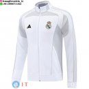 Giacca Lunga Zip Real Madrid 2025/2026 Bianco Grigio