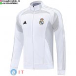 Giacca Lunga Zip Real Madrid 2025/2026 Bianco Grigio