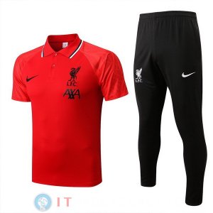 POLO Maglia Set Completo Liverpool 2022/2023 Rosso I Nero