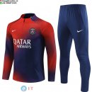 Felpa Da Allenamento Bambino Set Completo PSG 23-24 Rosso Blu Navy