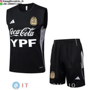 Senza Maniche Set Completo Maglia Argentina 2026 Nero Bianco