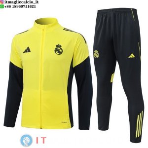 Giacca Lunga Zip Set Completo Real Madrid 25-26 Giallo Nero