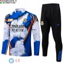 Felpa Da Allenamento Set Completo Real Madrid 25-26 Blu Bianco Nero