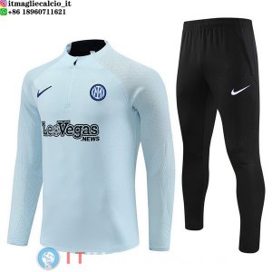 Felpa Da Allenamento Bambino Set Completo Giocatori Inter Milan 23-24 Blu Luce Nero