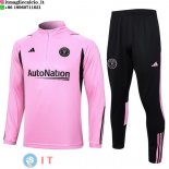 Giacca Lunga Zip Bambino Set Completo Inter Miami 23-24 Rosa Nero