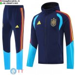 Giacca con Cappuccio e Zip Completa e Pantaloni Spagna 2026 Blu
