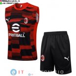 Senza Maniche Set Completo Maglia AC Milan 2025/2026 Rosso Nero