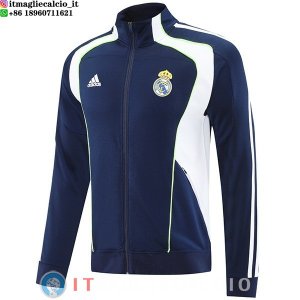 Giacca Lunga Zip Real Madrid 2025/2026 Blu Navy Bianco