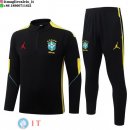Tuta da Allenamento Brasile Mezza Cerniera 2026 Nero Giallo