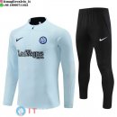 Felpa Da Allenamento Set Completo Inter Milan 23-24 Blu Luce Nero