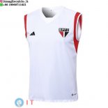 Senza Maniche Maglia São Paulo 2023/2024 Bianco Rosso