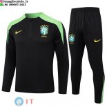 Felpa Da Allenamento Set Completo Brasile 2024 Nero Verde