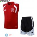 Senza Maniche Set Completo Maglia Spagna 2026 Rosso Nero Bianco