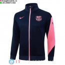 Giacca Lunga Zip Barcellona 25-26 Blu Navy Rosa
