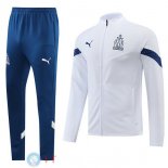 Giacca Set Completo Lunga Zip Marseille 22-23 Blu Bianco