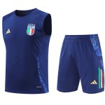 Senza Maniche Set Completo Maglia Italia 2024 Blu I Navy Senza Maniche Set Completo Maglia Italia 2024 Blu I Navy