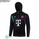 Giacca Felpa Cappuccio Bayern Monaco 23-24 Nero Purpureo