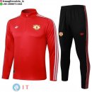 Felpa Da Allenamento Set Completo Manchester united 25-26 Rosso Nero
