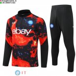 Felpa Da Allenamento Bambino Set Completo Napoli 24-25 Arancione Nero