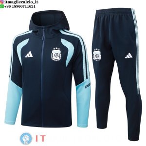 Felpa Cappuccio Set Completo Bambino Argentina 2026 Blu Navy