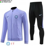 Giacca Set Completo Lunga Zip Inter Milan 23-24 Purpureo Nero