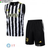 Senza Maniche Set Completo Maglia Juventus 2023/2024 Bianco Nero Giallo