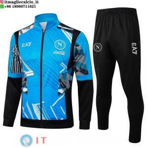 Giacca Lunga Zip Set Completo Napoli 24-25 Blu Nero