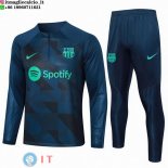 Felpa Da Allenamento Set Completo Barcellona 23-24 Blu Navy Verde