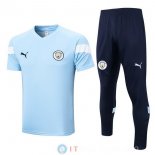 Formazione Set Completo Maglia Manchester city 2022/2023 Blu Bianco