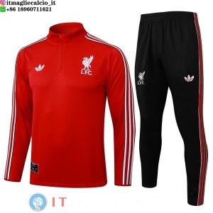 Felpa Da Allenamento Set Completo Liverpool 25-26 Rosso Nero