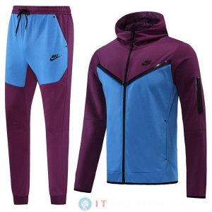 Giacca Felpa Cappuccio Set Completo Nike 22-23 Purpureo Blu