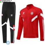 Giacca Set Completo Lunga Zip Bayern Monaco 25-26 Nero Rosso Bianco