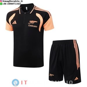 POLO Maglia Set Completo Arsenal 2026/2027 Nero Arancione