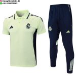 POLO Maglia Set Completo Real Madrid 2025/2026 Verde Luce Nero