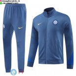Giacca Set Completo Lunga Zip Inter Milan 24-25 Grigio Blu