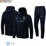 Giacca Felpa Cappuccio Set Completo Francia 2024 Nero