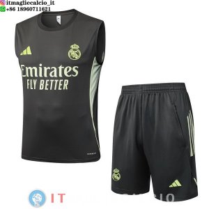 Senza Maniche Set Completo Maglia Real Madrid 2025/2026 Grigio Verde
